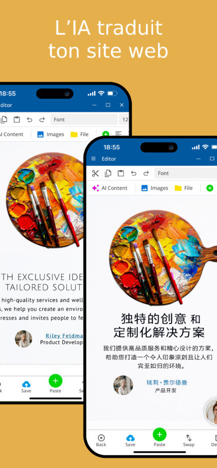 L'IA traduit automatiquement votre site web – Vue mobile